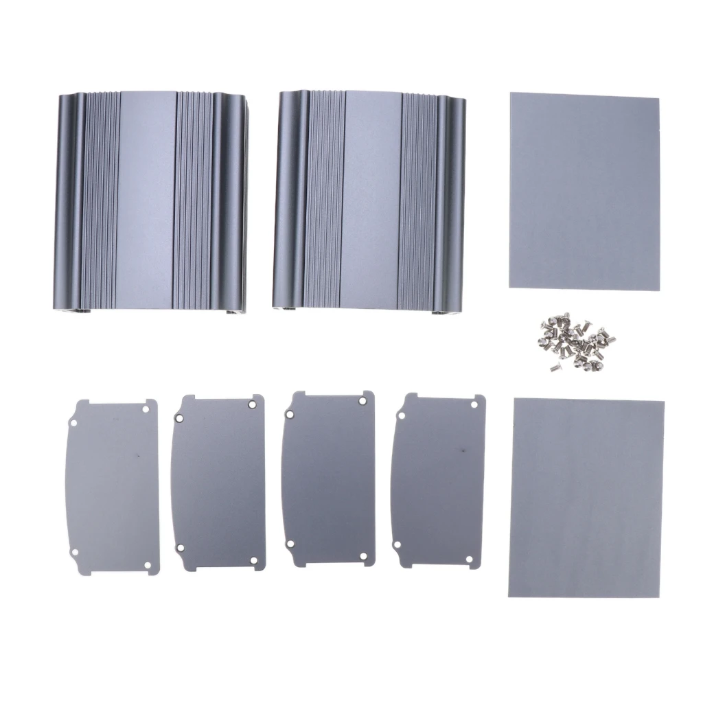 2 Packs Extruded Aluminum Electronic Power Enclosure PCB instrument Project Box Case DIY, 3.46 x 1.85 x 3.94 inch