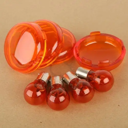 

2 Pair Turn Signal Lenses W/ Bulbs For Harley Dyna Softail Springer FXST FXSTS EFI Sportsters 883 1200 XL XR 2000-UP