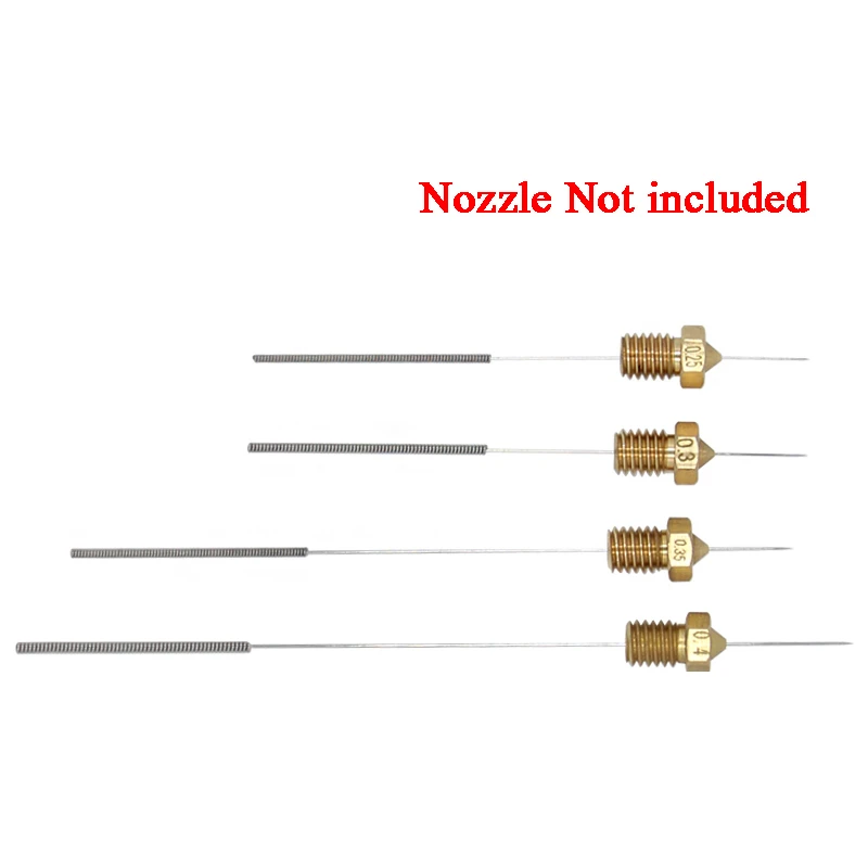 5Pcs/Set Stainless Steel Cleaning Needle 0.2mm 0.25mm 0.3mm 0.35mm 0.4mm 0.5mm 0.6mm Part Drill For Nozzle 3D Printers Parts