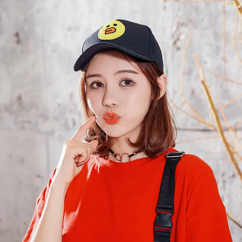 

Parent And Child-Popular Brand Black And White with Pattern Brim Hat Korean-style Autumn And Winter Cap Casual Versatile Topee W