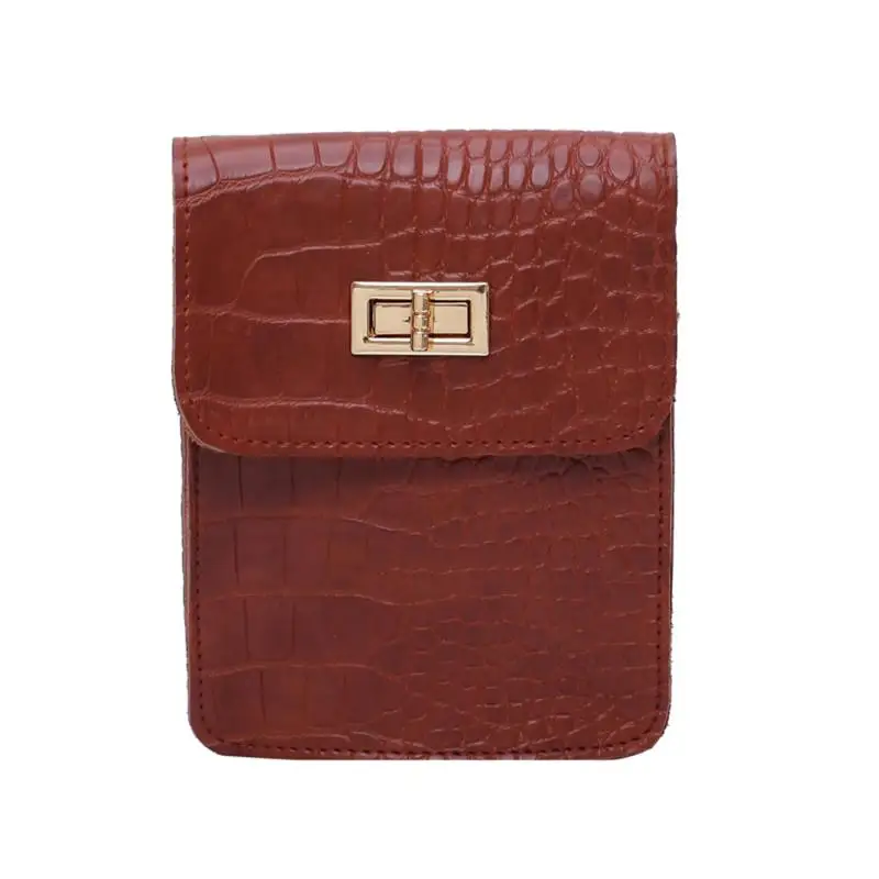 

Academic Style Solid Color Women Fanny Waist Packs Crocodile Pattern PU Leather Shoulder Bags Fashion Phone Pouch Crossbody