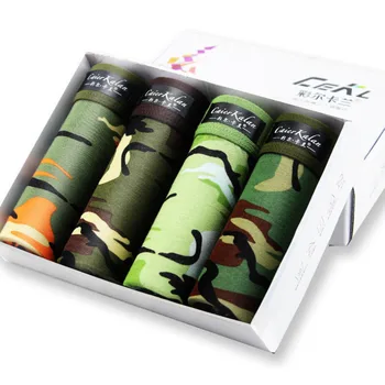 

Camouflage Printed Boxer Shorts Men Breathable Comfortable Panties Underwear Male Boxer Shorts 4pcs/lot Boxer Hombre Underpants