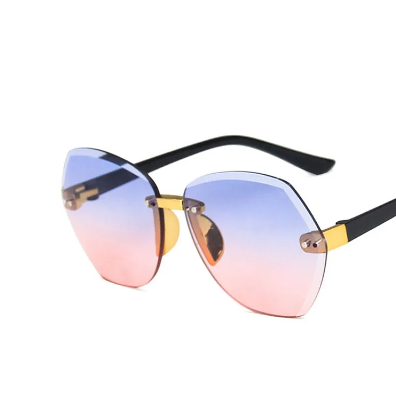 2020 NEW Child Cute Rimless Big Frame Sunglasses Children Kids Gradient Lens Fashion Boys Girls UV400 Protection Eyewear n480 | Аксессуары