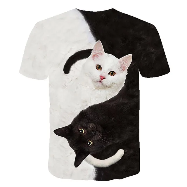 2021 Cool Fashion T Shirt For Men And Women Lovely Two Cats Print 3D T-Shirts Summer Short Sleeve T Shirts Male T Shirts XXS-6XL DX20231