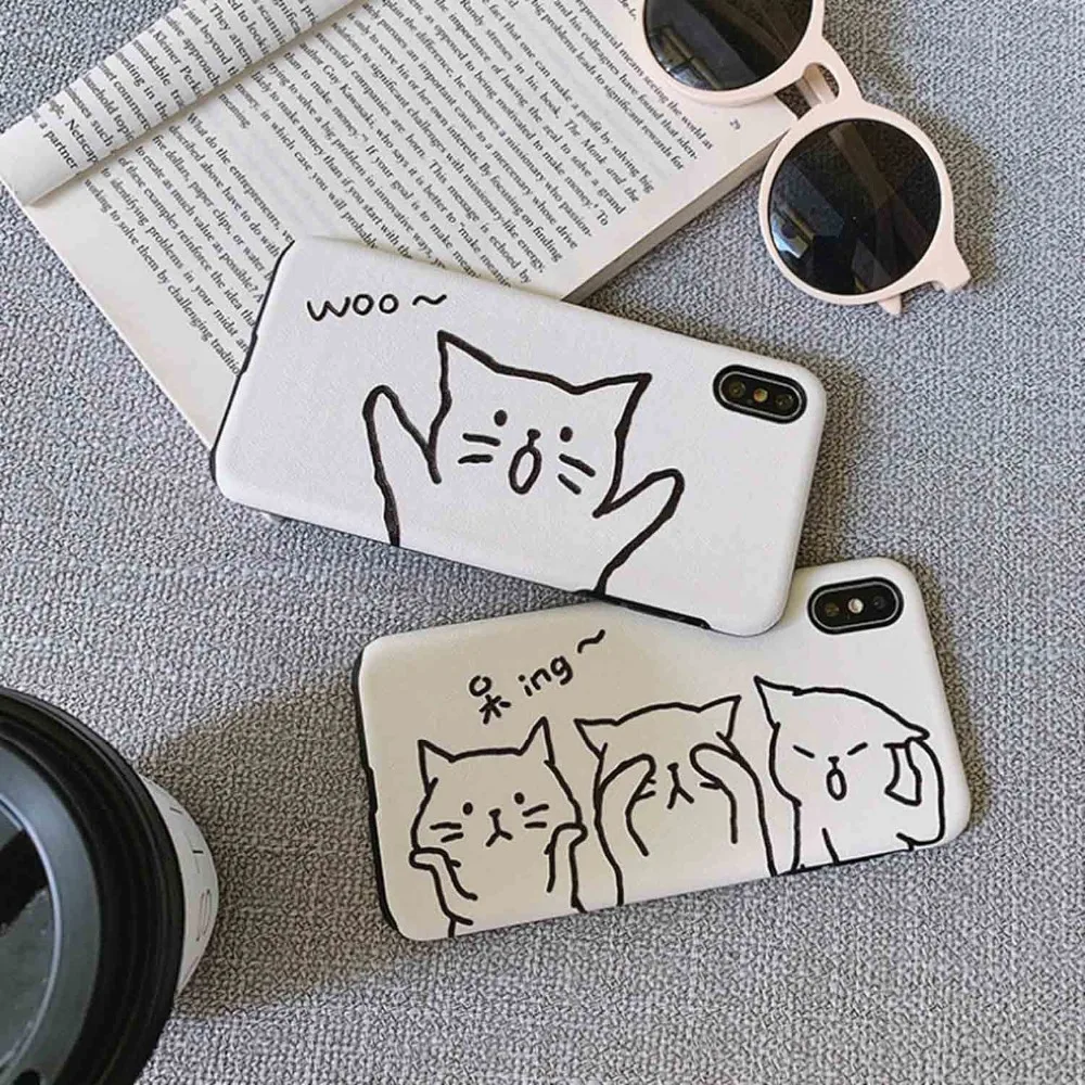 卡通蚕桑纹猫咪手机壳 3
