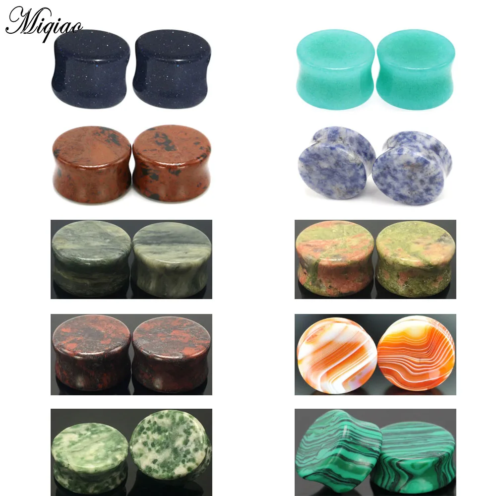 

Miqiao 2 Pcs Human Body Piercing Profile Stick Solid Stone Ear Amp Earplugs Plugs and Tunnels Earrings European Style