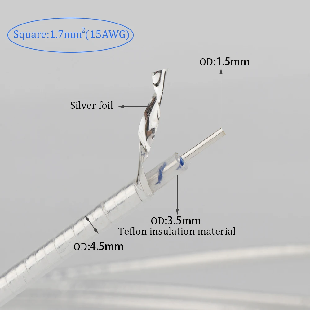 15AWG 실버 도금 점퍼 케이블 수제 DIY Hifi 오디오 케이블 비디오 확장 케이블 오디오 브리지 케이블 대량 케이블