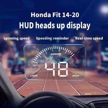 

Car Head up display Windshield Speed Projector Security Alarm Water temp Overspeed RPM Voltage For Honda Fit 2014-2018 2019 2020