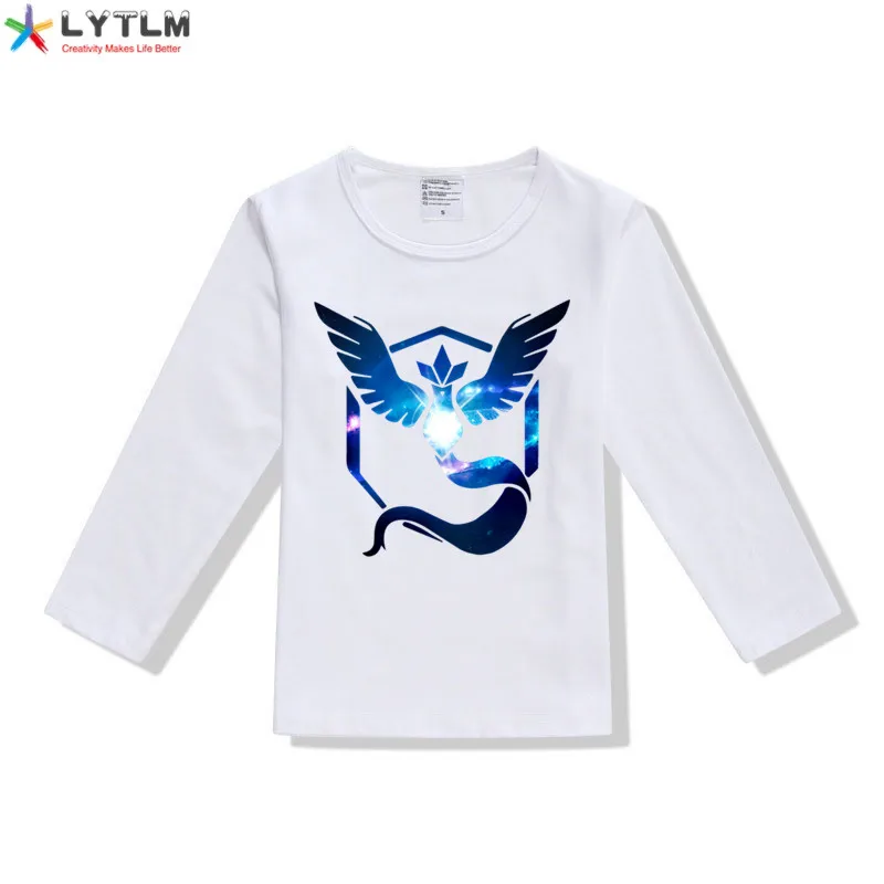 LYTLM XXX/футболки для мальчиков и девочек с принтом «Pokemon Go» Футболки для мальчиков, Размер 14, футболка для мальчиков с принтом «TEAM MYSTIC», Koszulki, осенняя одежда для маленьких мальчиков