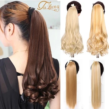 

TALANG Long Wavy Synthetic Ponytail Extensions Clip-in Pony Tail Drawstring Natural Hair Extension Heat Resistant Hair Pieces
