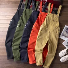 Модные мужские повседневные Комбинезоны на подтяжках брюки комбинезоны хлопковые брюки комбинезоны мужские брюки длиной до щиколотки