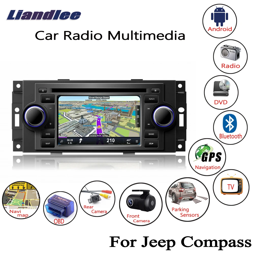 Мультимедийный проигрыватель для Jeep Compass 2006 2007 2008 Android CD DVD-плеер стерео радио GPS