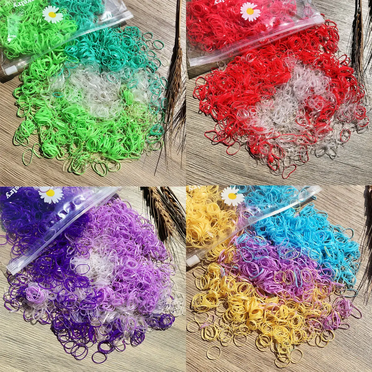 2000PCS Girls Colorful Small Disposable Hair Bands Elastic Rubber Bands Ponytail Holder Kids Headbands Hair Accessories Hair Tie gold hair clips