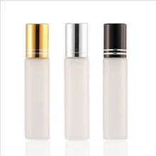 10 мл рулонные бутылки для эфирных масел матовое золото серебро черный пустой косметический контейнер крем для глаз стеклянный бутылка с роликом 50 шт