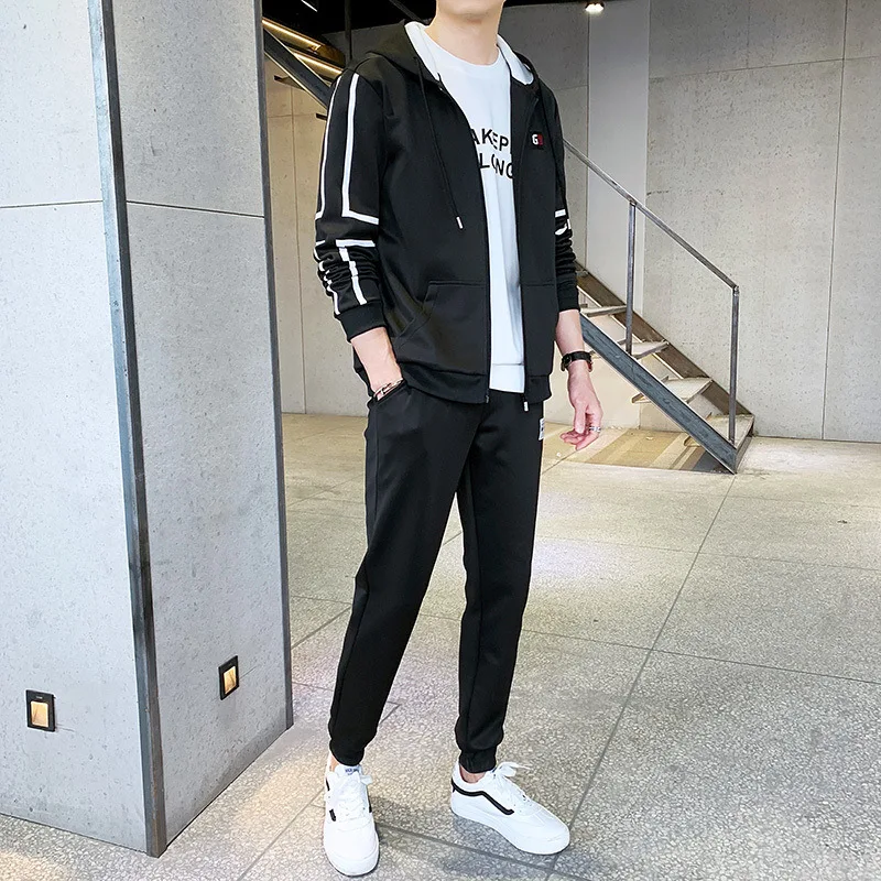 

Coat Men'S Wear Korean-style Trend Spring And Autumn a Set of Collocation Handsome Students 2019 New Style Jacket Sports