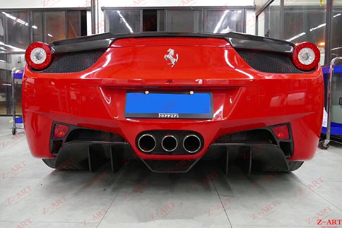 

Z-ART full carbon fiber rear diffuser for Ferrari 458 high quality carbon fiber rear lip for Ferrari 458 carbon fiber rear chin