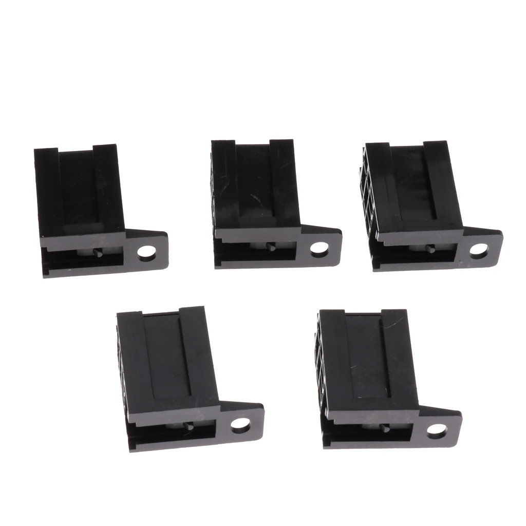 5 Pieces 5Pin 60A PCB Relay Holder Board Mount Socket with Terminals Black