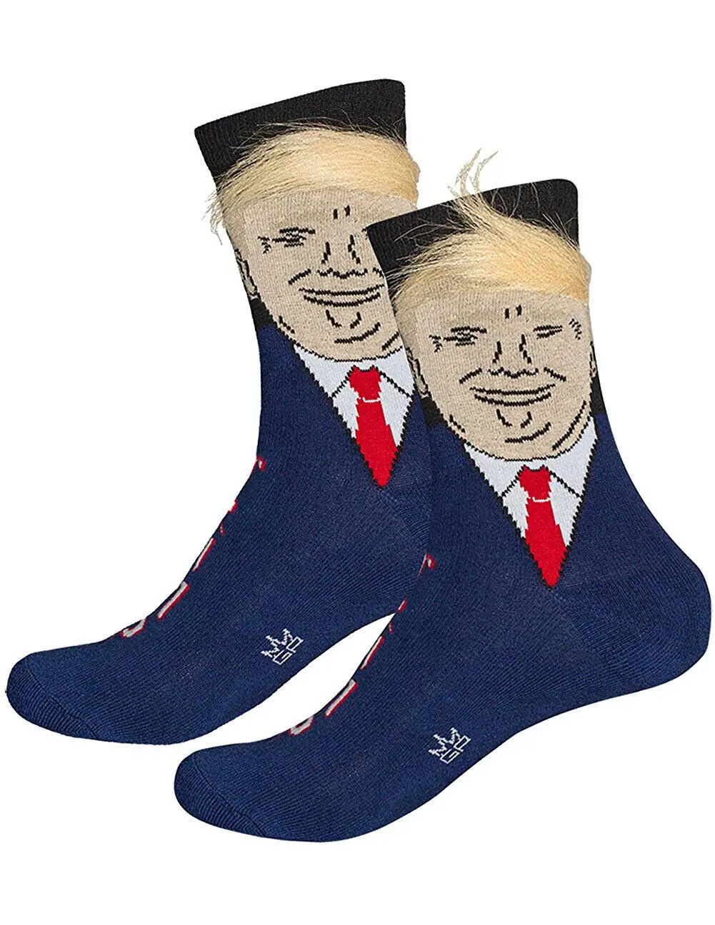 Носки Дональда Трампа с 3D поддельными волосами, носки с персонажами, принт с поддельными волосами, хлопковые носки, забавные унисекс, мужские и женские носки