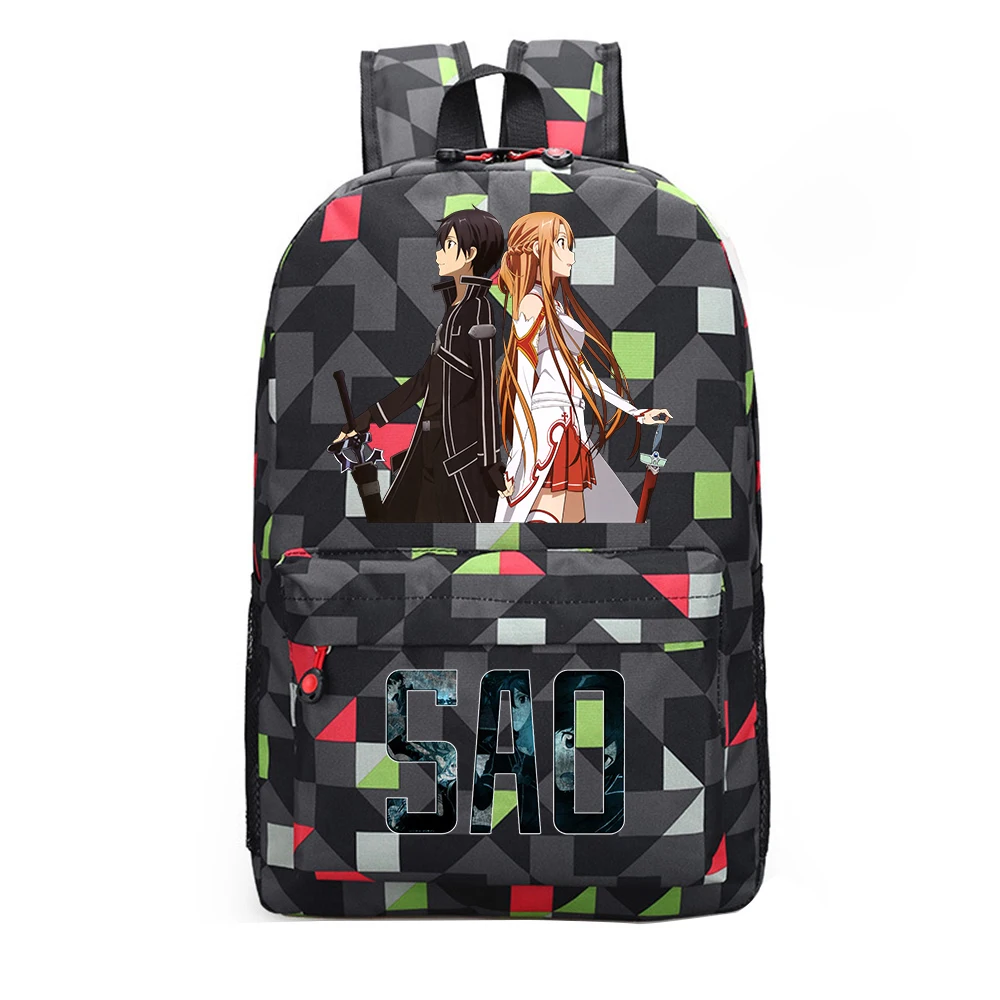 

Anime Sword Art Online SAO Canvas Backpack Mochila Packsack Unisex High Quality Teenger Schoolbag Student Travel Laptop Bag