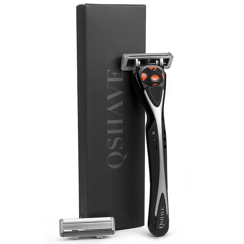 Новая бритва Qshave Black Spider с 6 лезвиями Мужская может спроектировать ваше имя на