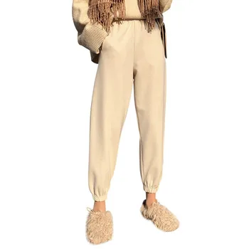 

New Arrivals Pants Women Comfy Harem Low Waist Elastic Solid Color Loose Straight Casual Long Pants