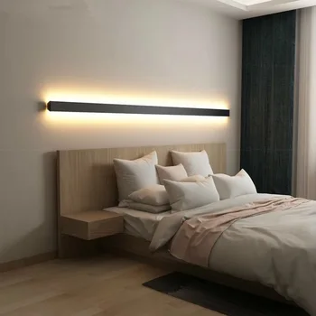 

Modern Minimalism Long Strip Wall Lamp Nordic LED Wall Light Living Room Bedroom Bedside Wandlamp Stairs Wall Sconce Luminaire