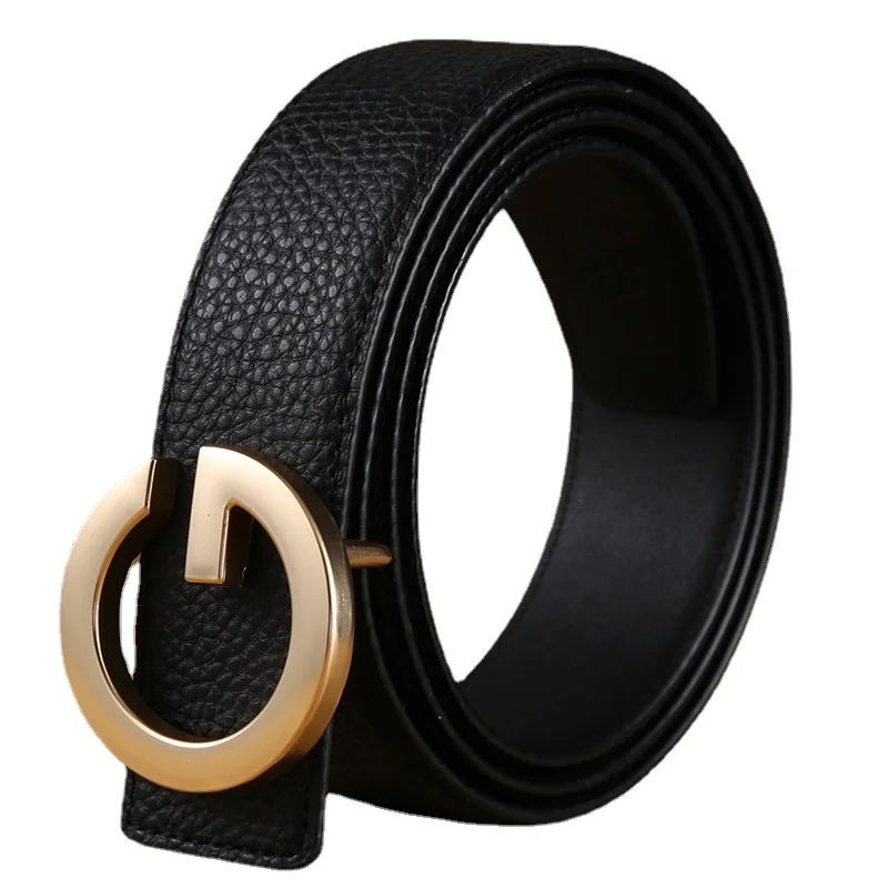 Men's Belt Leisure Lychee Grain Leather Belt Fashion Alloy Smooth G Buckle Belt Designer Belts Men High Quality Male Luxury Belt 