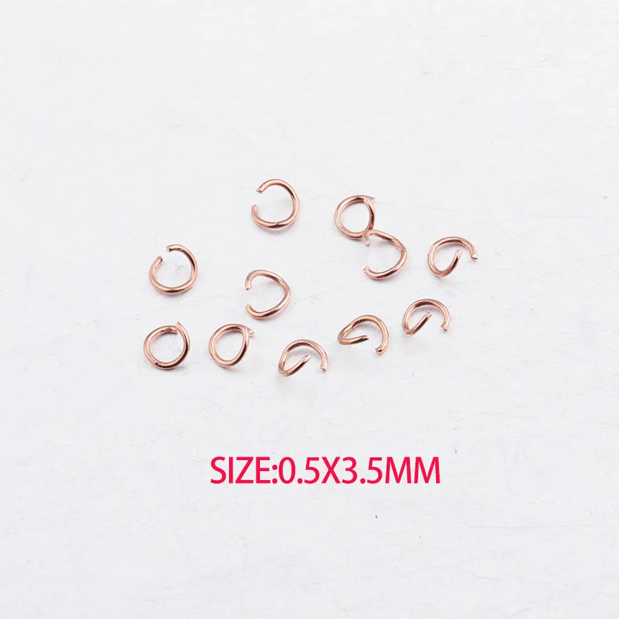 Fnixtar 0,5*3,5 мм 0,6*4 мм 0,8*4/5/6 мм 1*6/7 мм 1,2*7 мм розовое золото Цвет Нержавеющая сталь открытые соединительное кольцо DIY Поиск 100 шт./лот - Цвет: 0.5x3.5mmrosegold