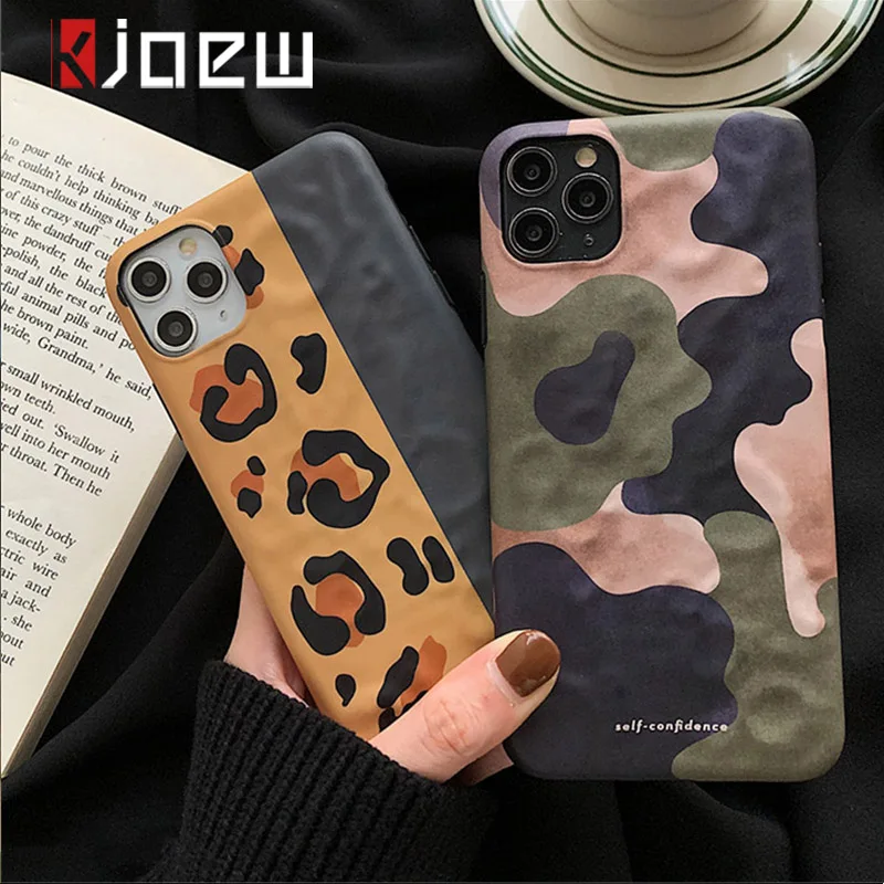 KJOEW Камуфляжный леопардовый узор чехол для телефона iPhone 11 Pro Max X XS XR Xs мягкий IMD