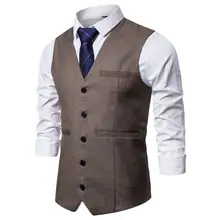 

Four Seasons New Men's Plus-Size Fashion Blazer Vest + Business Trend Solid Color Button Door Pocket Trim In 9 Colors S-3XL