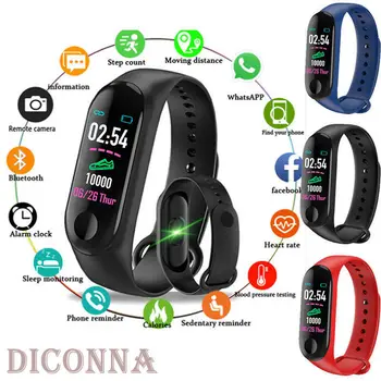 

Hot sale M3 Color Screen Smart Band Bracelet Watch Fitness Clock Activity Tracker Sport Wristband Relogio Masculino