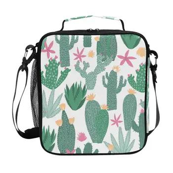 

New Cute cactus Lunch Bag For Women Girl Kids Children Thermal Insulated Green Lunch Box Tote Food Picnic Bag Milk Bottle Pouch