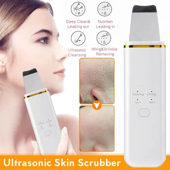 

Ultrasonic Skin Scrubber Deep Face Cleaning Ultrasonic Face Peel Facial Scrubber Whitening Lifting Dirt Wrinkles Spots Reduce