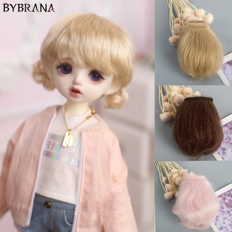 Bybrana Новый мохер парик ряд 5 см мульти Цвет дополнительный Sd кукла Красота свинья