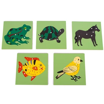 

Wooden Animal Plant Panels Puzzle Baby Teaching Aids Children Early Education Puzzle Toys Kids Gift