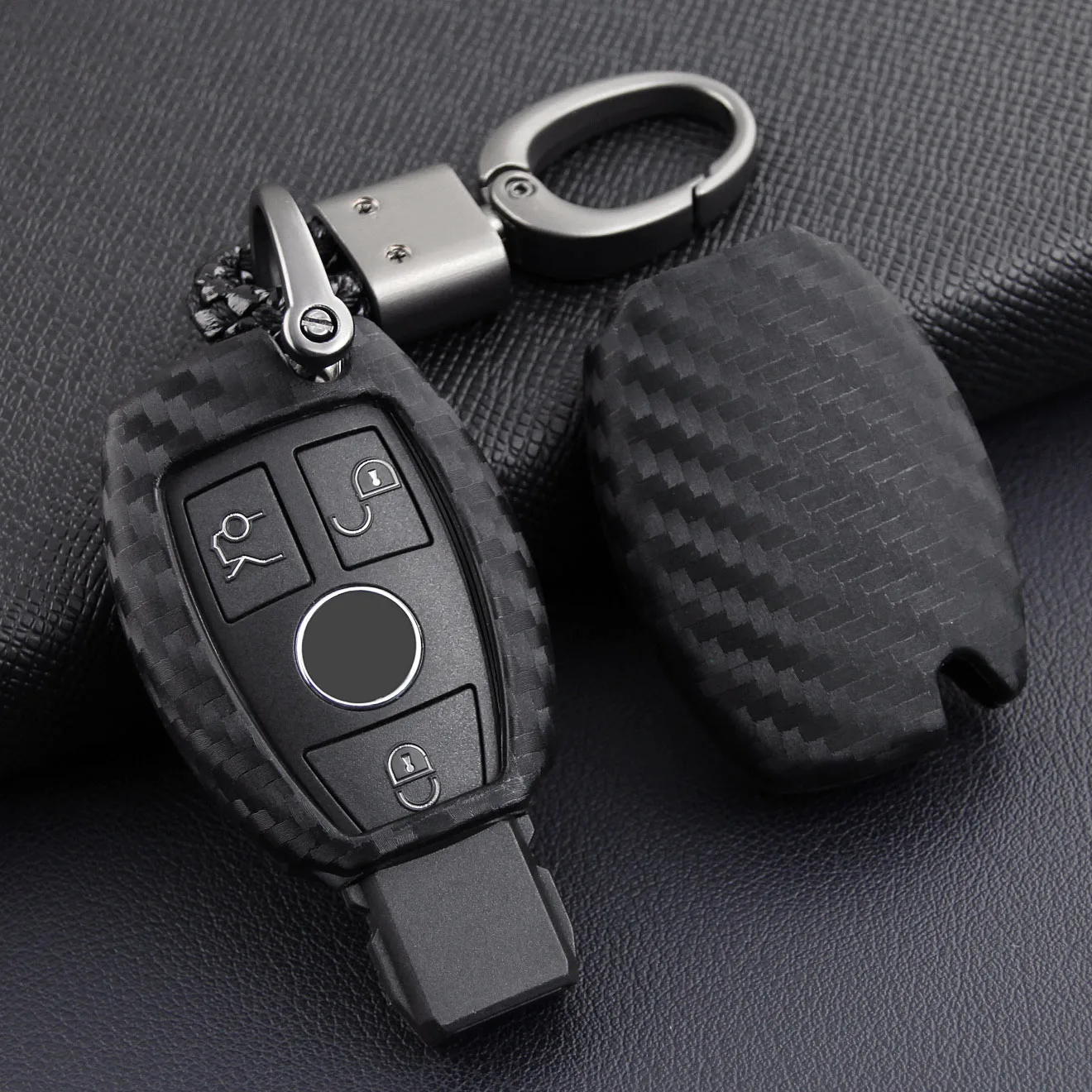 Чехол для ключей из углеродного волокна чехол Mercedes-Benz A B C E S CLA GLA GLC GLE Class W176 W204 W205