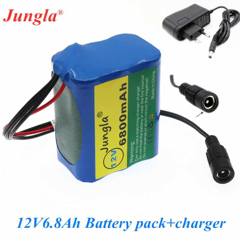 12V 6,8 Ah 6800mAh 18650 аккумуляторные батареи 12V с литиевая батарея BMS пакет Защитная плата+ 12,6 V 1A зарядное устройство