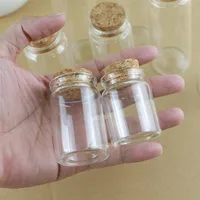 12pcs/Lot 30ml DIY Mini Wishing Glass Bottles Cork Crafts 37mm Tiny Empty  Jars Cork Stopper Transparent Souvenir Container 1