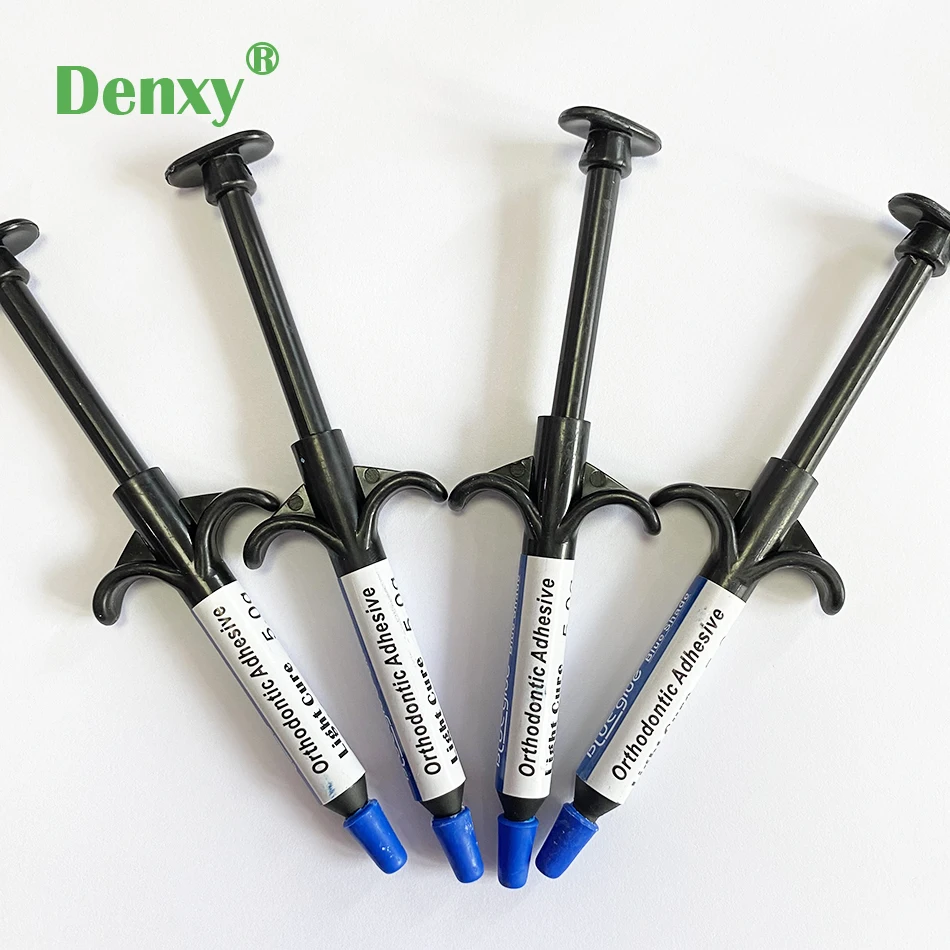 Denxy 4pcs Dental Orthodontic Adhesive Light Cure Blue Glue Bonding