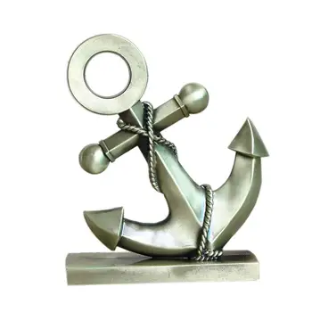 

ERMAKOVA Iron Boat Anchor Figurine Model Creative Mediterranean Style Home Desktop Decoration Restaurant Bar Metal Figurine