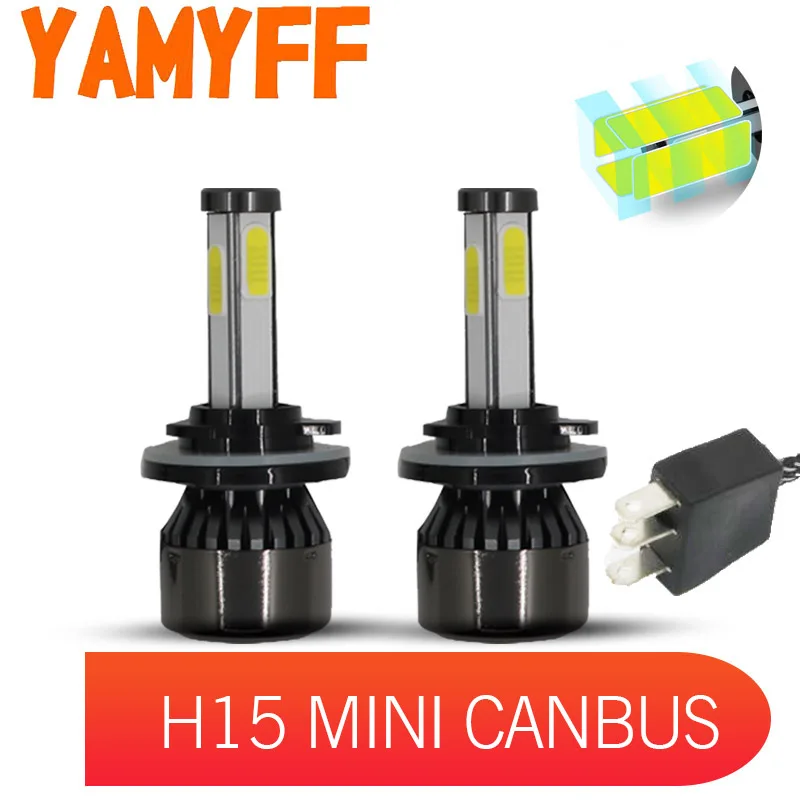 2 шт. Автомобильные светодиодные лампы H4 H7 H13 6000K 12 В|Передние LED-фары для авто| |