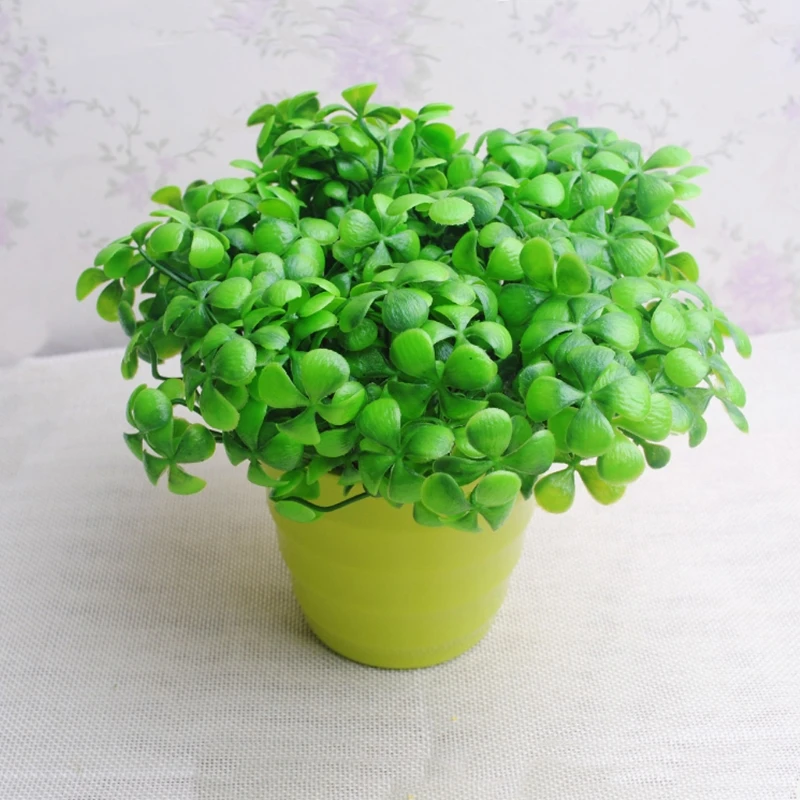 

1 Bunch Artificial Plastic Plants Simulation Green Clover Grass Home Decoration 72XF