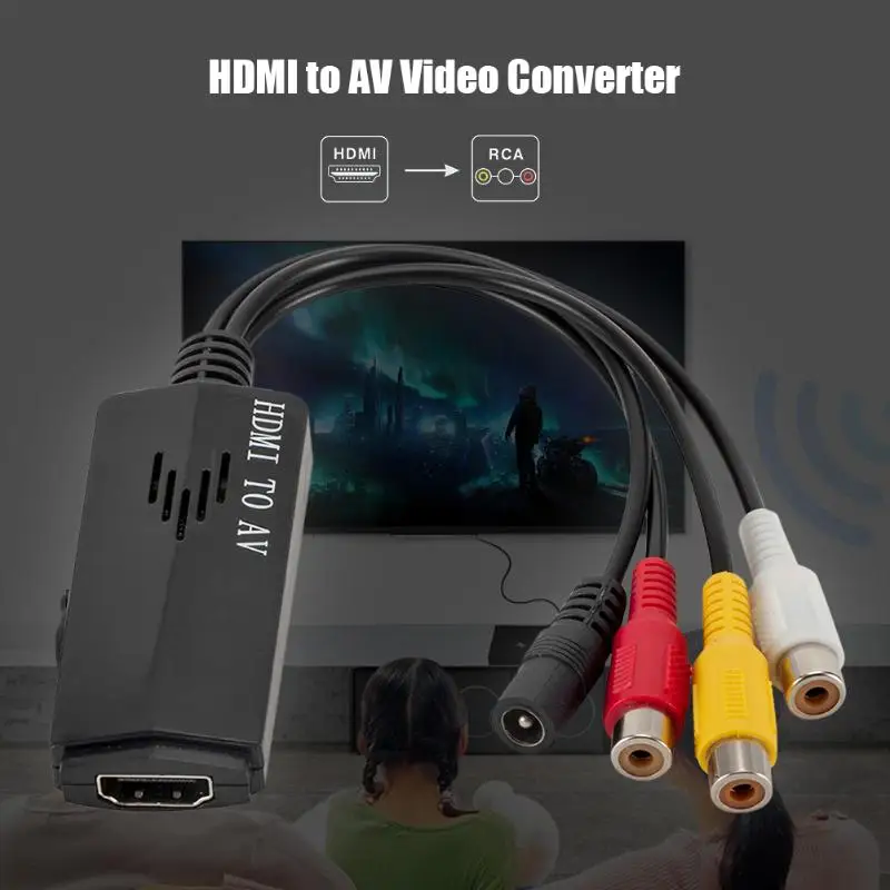  Hdmi a Av Video Converter Hdmi a Rca Video Audio Adapter per Hdtv Hd Box
