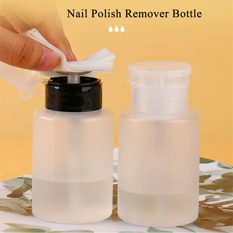60ml 180ml 200ml Push Down Empty Lockable Pump Dispenser Bottle for Nail Polish and Makeup Remover Nail Polish Remover Bottle
