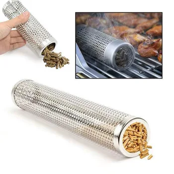 

Round Stainless Steel Pellet Smoker Tube Mesh Pipe Smoke Generator Kitchen Outdoor Cooking BBQ Tools Kitchen Accessories