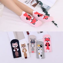 Женские носки-башмачки, милые цветные хлопковые носки с рисунком лисы, собаки, кота, мягкие удобные качественные женские модные носки
