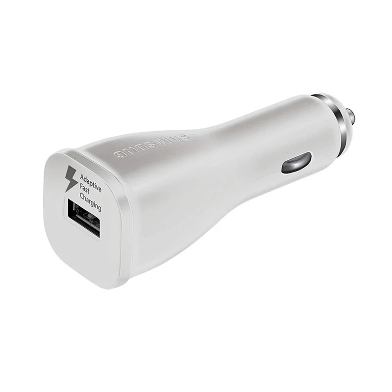 White SAMSUNG Galaxy S10 S9 S8 plus автомобильное зарядное устройство USB быстрая зарядка 1 порт USB быстрая зарядка для Galaxy note 10 plus 10+ 8 9 A50 A70 A30 - Тип штекера: White