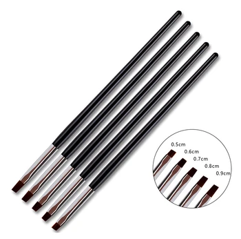 

Set Nail Art Brush Flat Pen Drawing Painting Tips Dust Clean Builder Acrylic UV Gel Polish Extension Design Tools Manicure