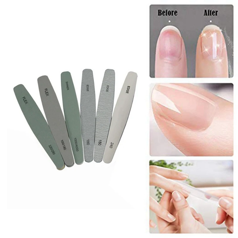 Hot 6 Pcs Professional Nail Art Tool Nail File Pedicure Manicure Nail Polish Files Beauty Tools