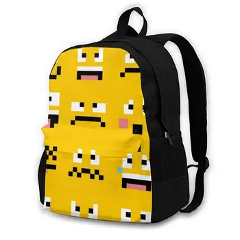 

Different Cartoon Pixel Faces Backpack Shoulder Bag Casual Women Backpack Teenage Girl School Bag Bagpack